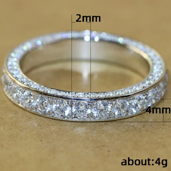 18K White Gold Diamond All Around Eternity Ring - Picture 7 of 7
